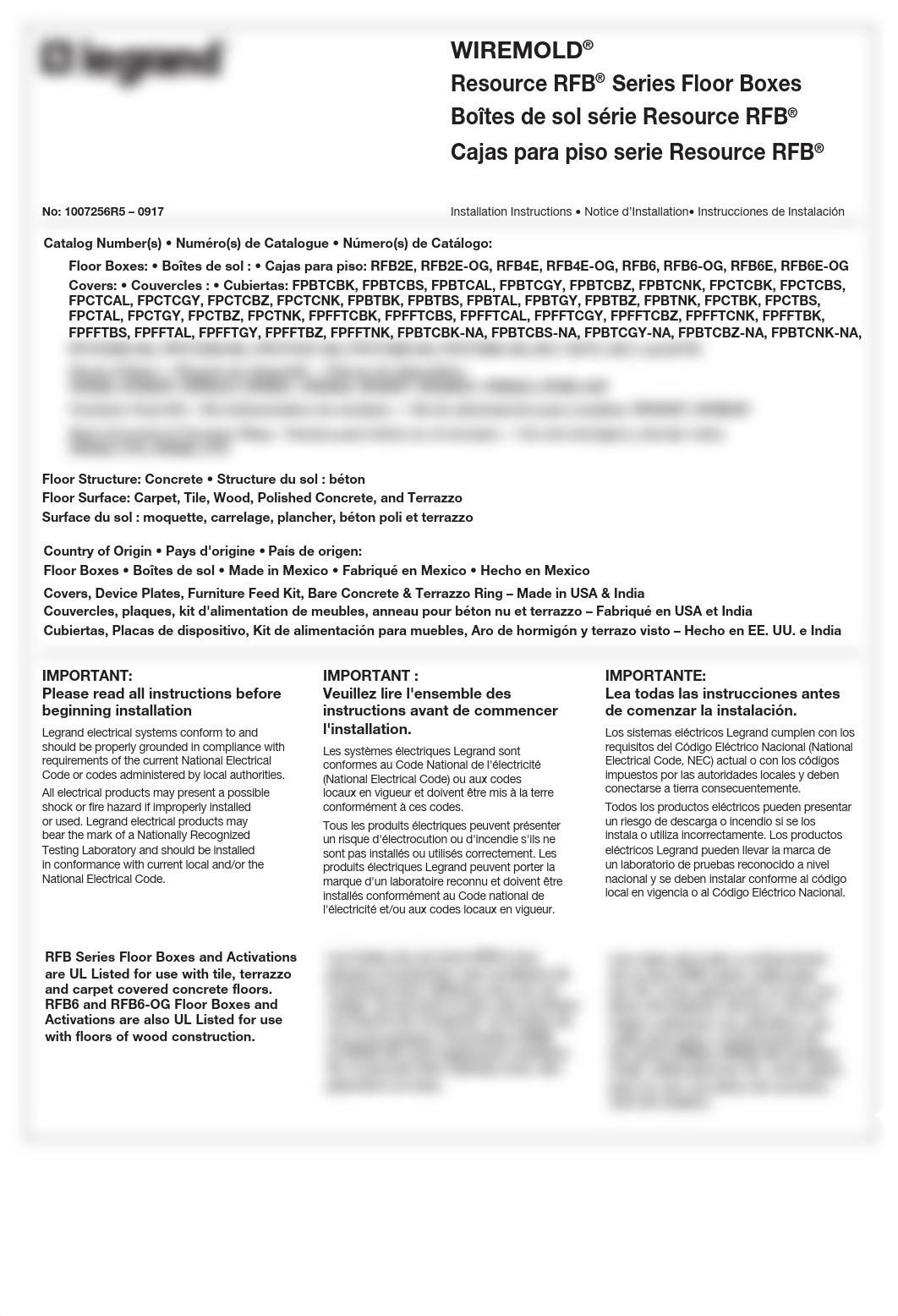 ON GRADE FLOORBOXES 2-6 GANG  INSTALATION INSTRUCTIONS.pdf_das32xucsej_page1