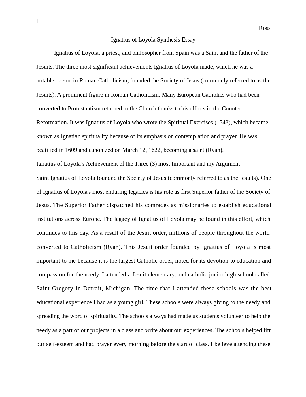 Ignatius of Loyola Synthesis Essay KIM 1.docx_dasrvv1o8nx_page1