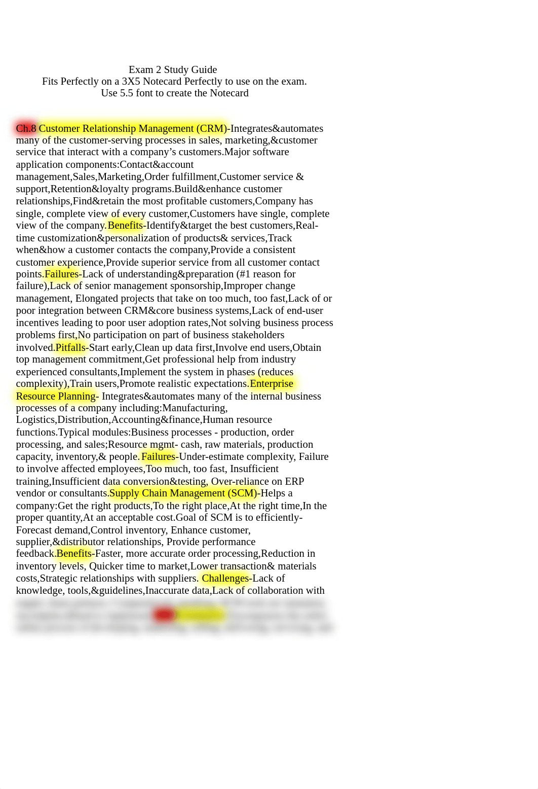 BUSA 310 Exam 2 3x5 Notecard_dat089lsq4q_page1