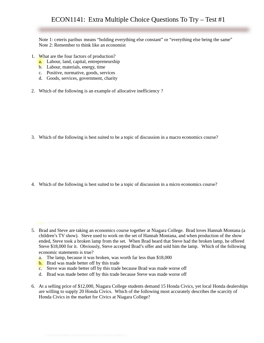 Test 1 - Extra Sample Multiple Choice Questions for ECON 1141 - post.doc_dau4gvtr0s9_page1