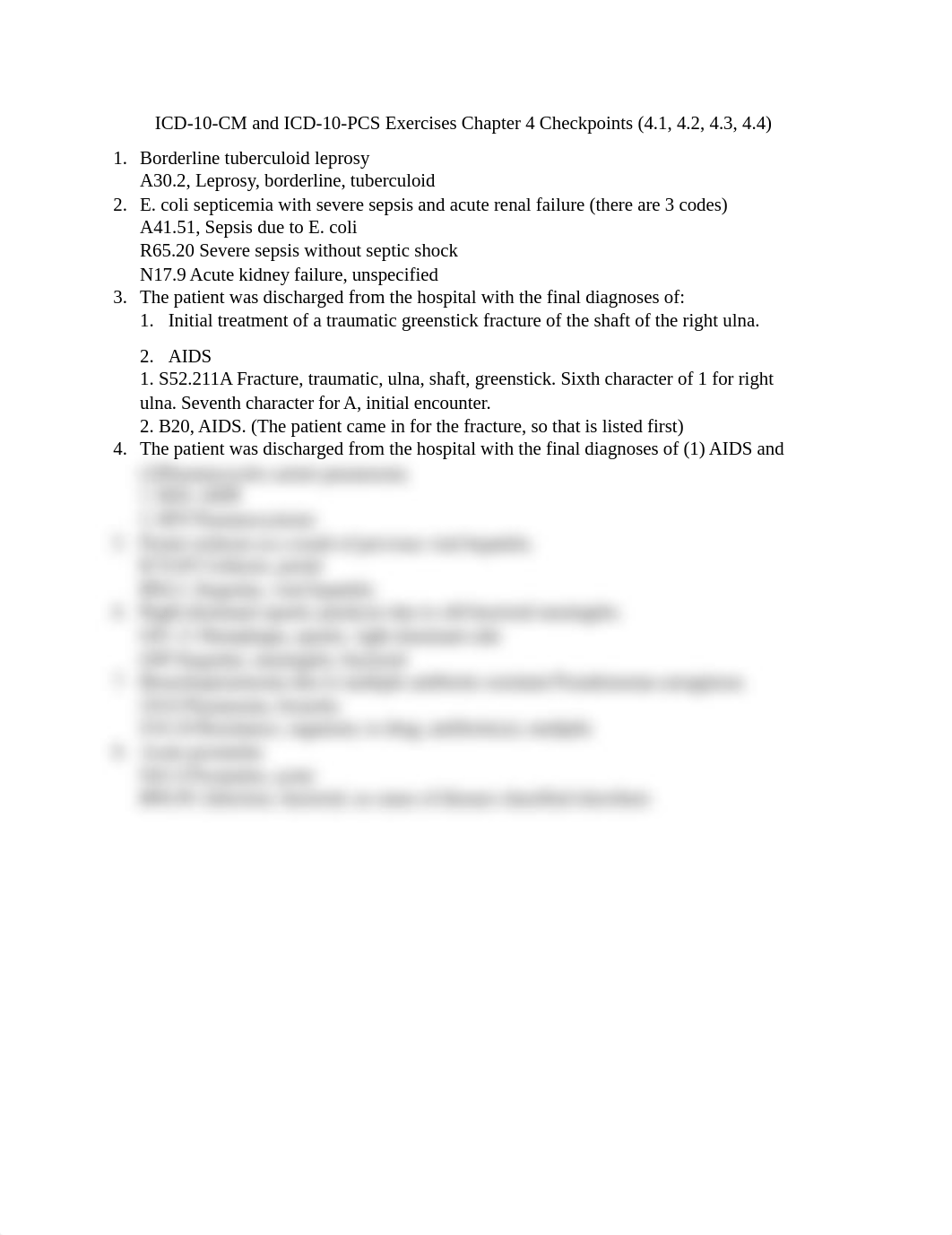 ICD-10-CM and ICD-10-PCS Exercises Chapter 4 Checkpoints (4.1, 4.2, 4.3, 4.4).docx_daue0d0t11n_page1