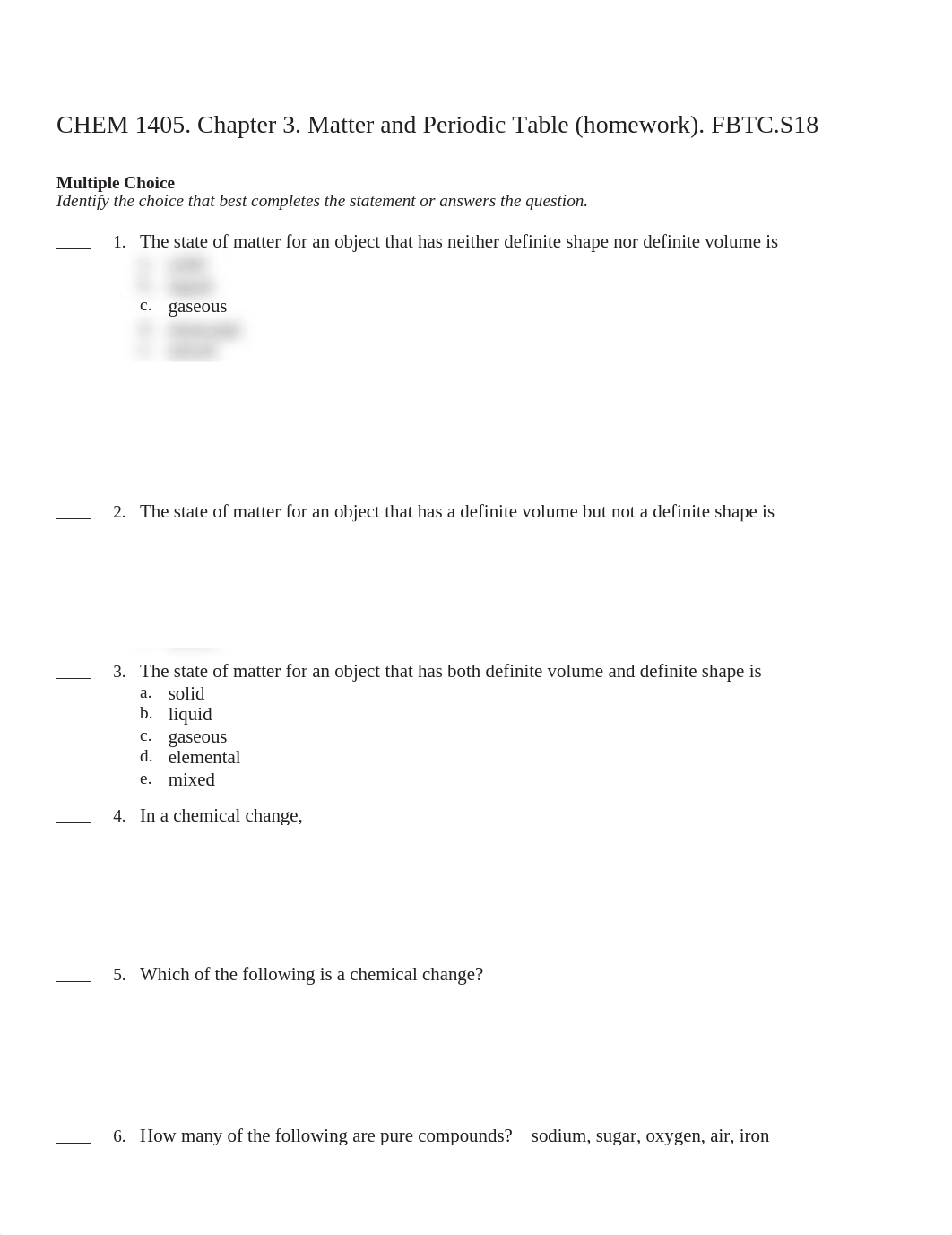 CHEM 1405. Chapter 3. (all) Matter and Periodic Table (homework). FBTC.S18...print (1).pdf_dav0xfywv25_page1