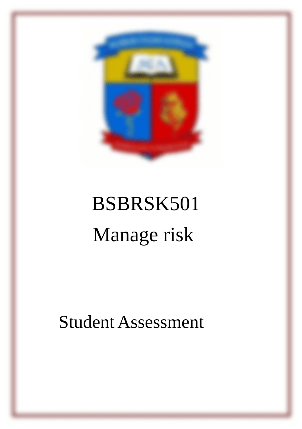 20190506 Student Assessment    BSBRSK501.docx_davw0sc1p78_page1