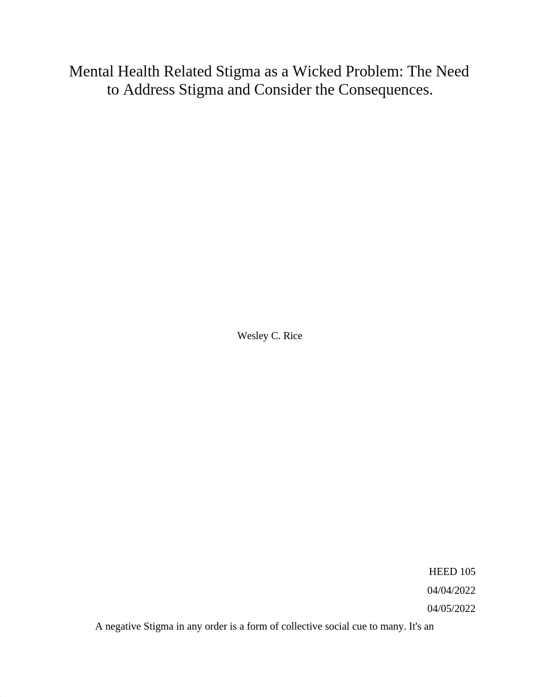 Mental Health Related Stigma as a Wicked Problem_ The Need to Address Stigma and Consider the Conseq_davzg1j4r47_page1