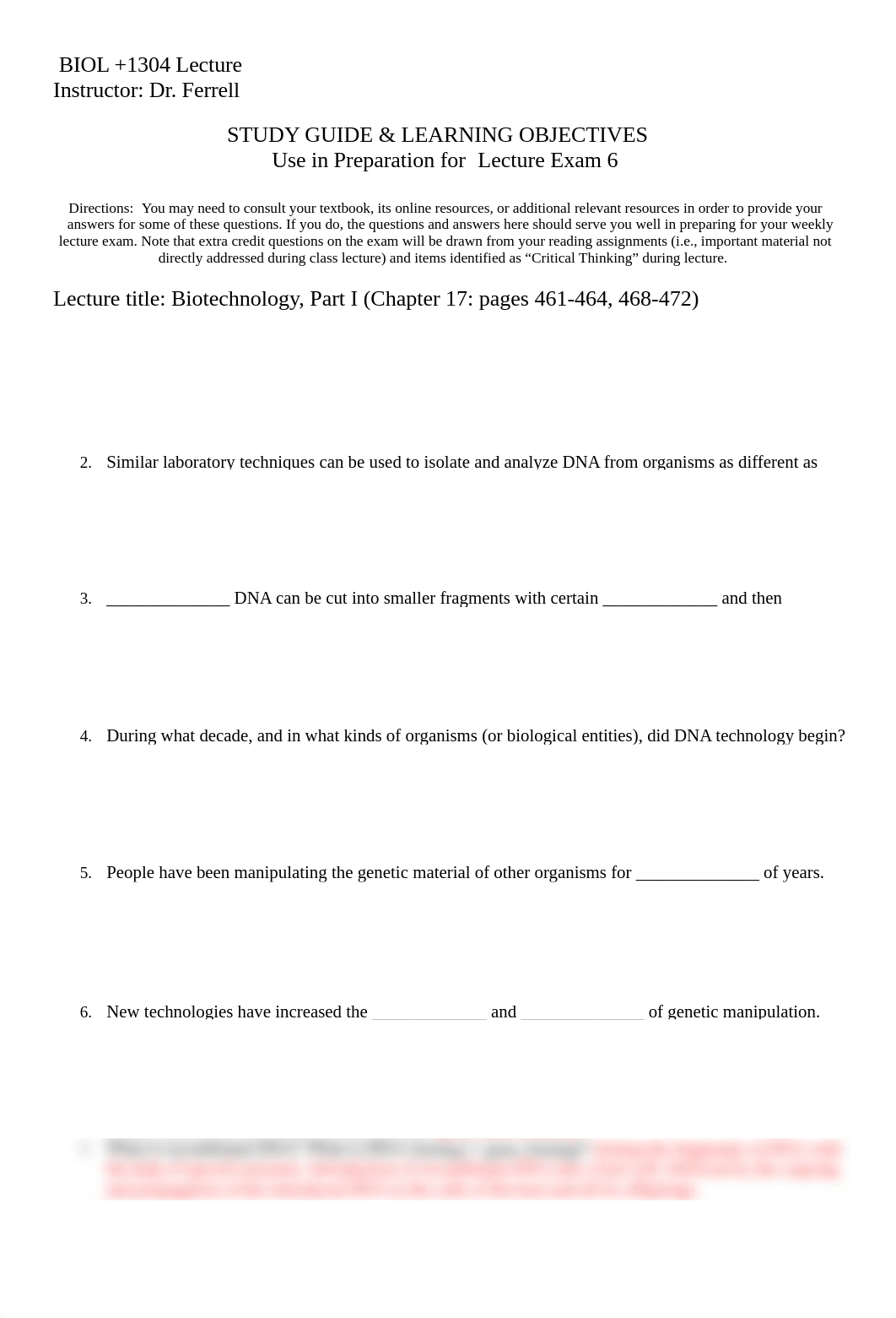 LECTURE EXAM 6 STUDY GUIDE, BIOL +1304.doc_daxjy5u2jb8_page1