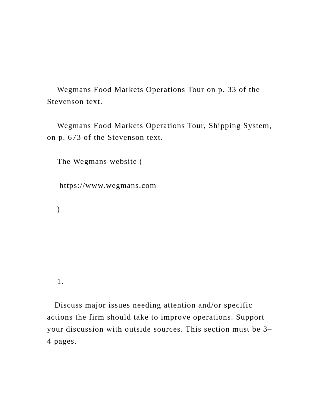 Wegmans Food Markets Operations Tour on p. 33 of the Steven.docx_dayssjmyqsn_page2