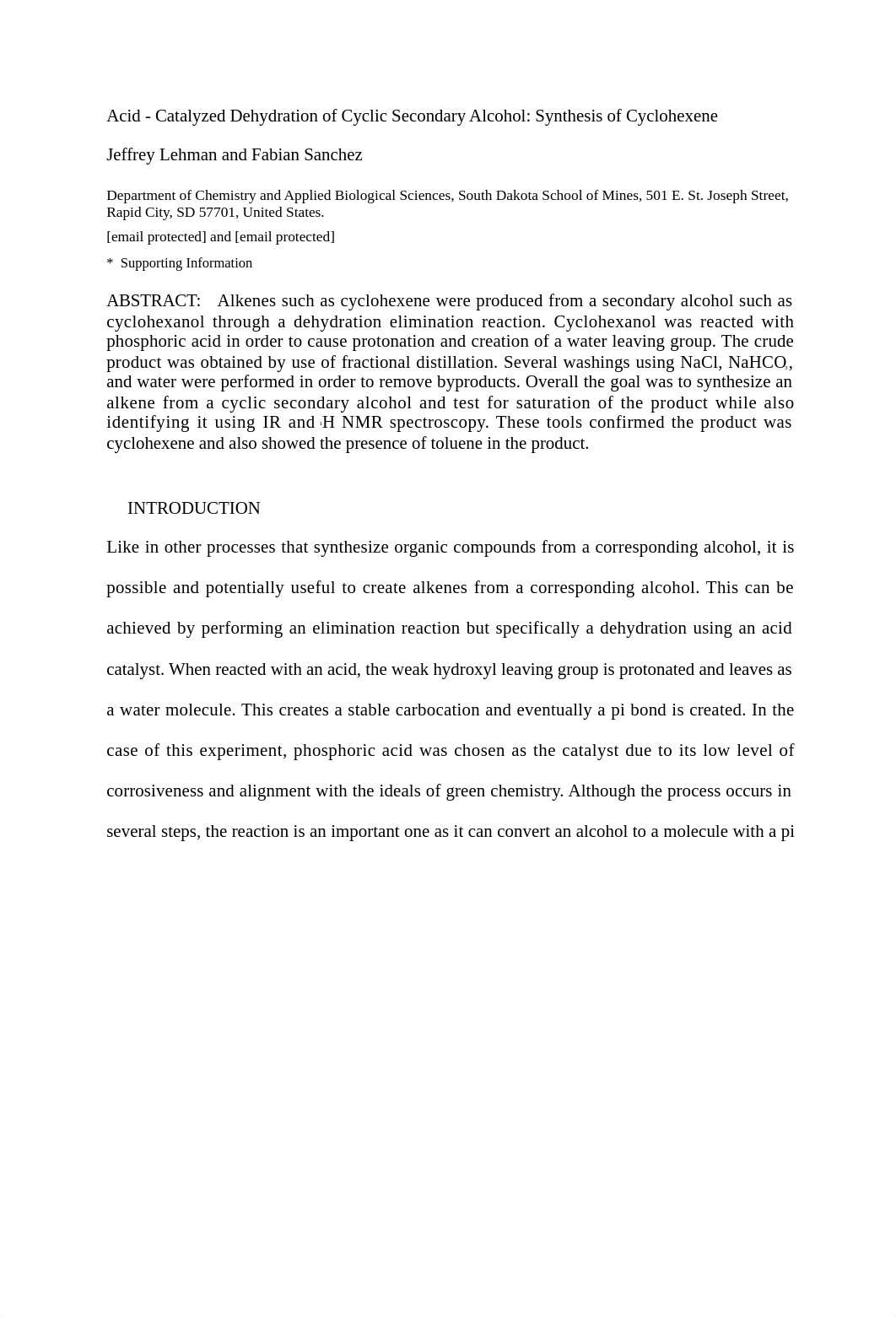 Dehydration of Secondary Alcohols- Cyclohexanol to Cyclohexene (Fabian & Jeffrey).docx_dazxbbbsm4s_page1