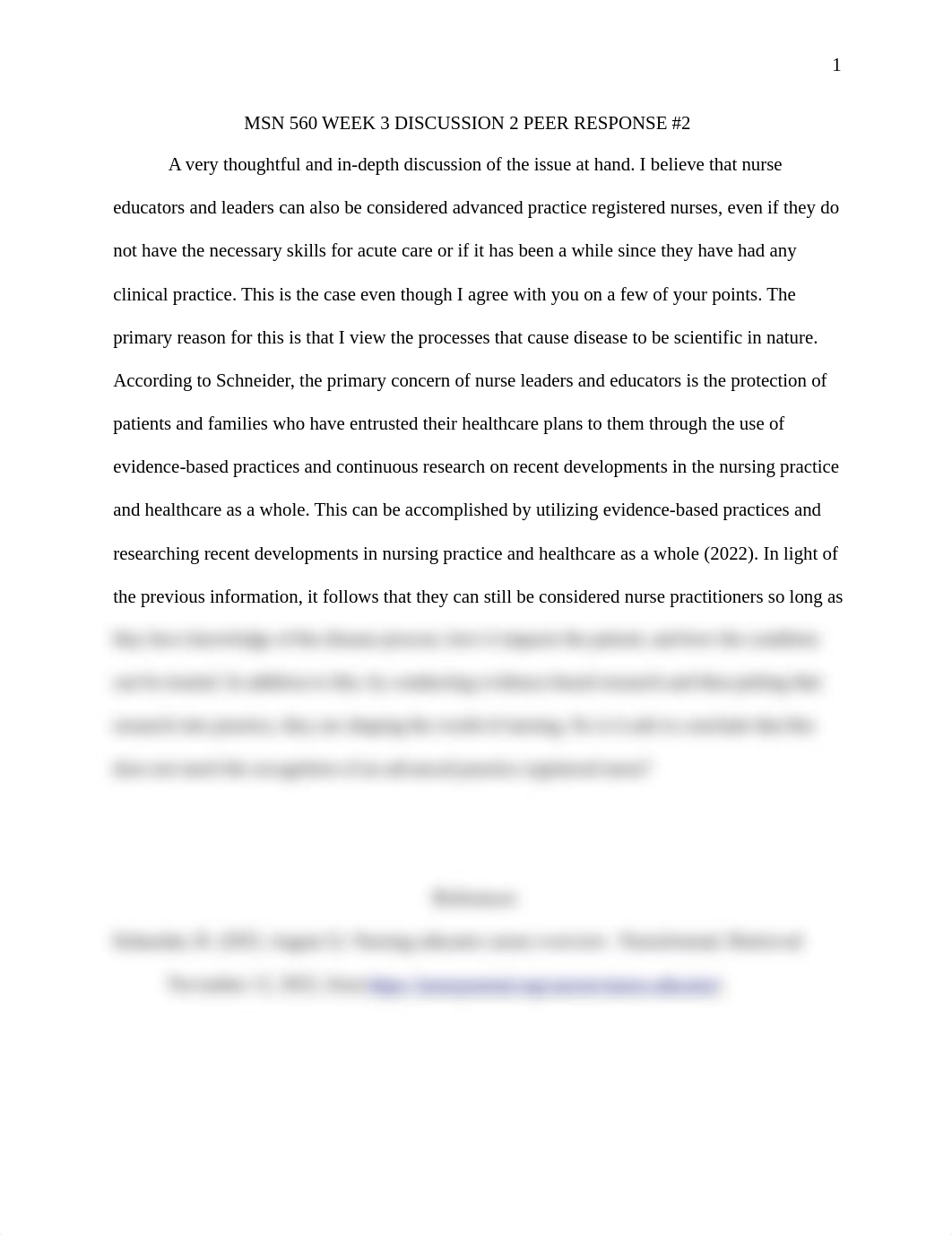 MSN 560 WEEK 3 DISCUSSION 2 PEER RESPONSE #2.docx_db06atm6lt4_page1