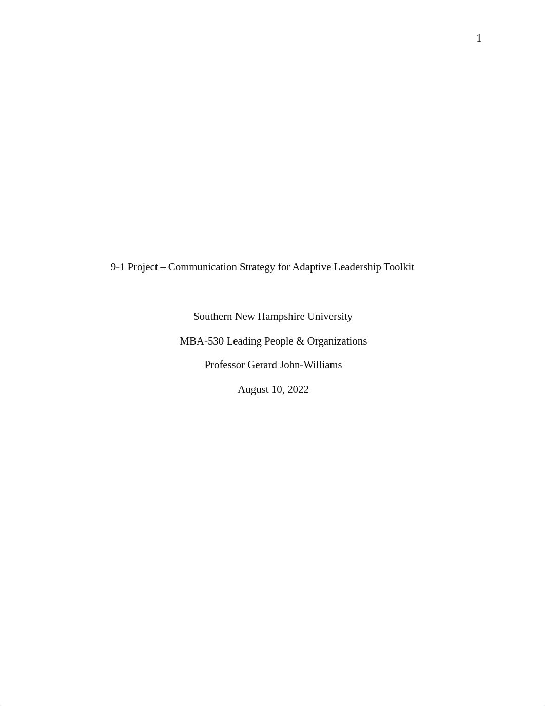 MBA 530 - 9-1 Project - Communication Strategy for Adaptive Leadership Toolkit.docx_db073a8fo4m_page1