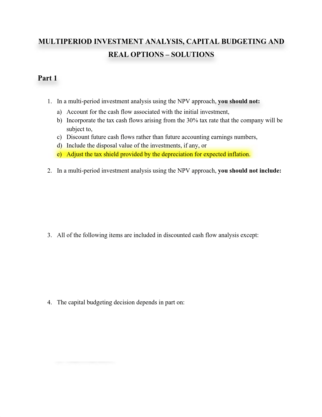 4_Multiperiod Investment Analysis, Capital Budgeting & Real Options_SOLUTIONS.pdf_db0rgsw500v_page1