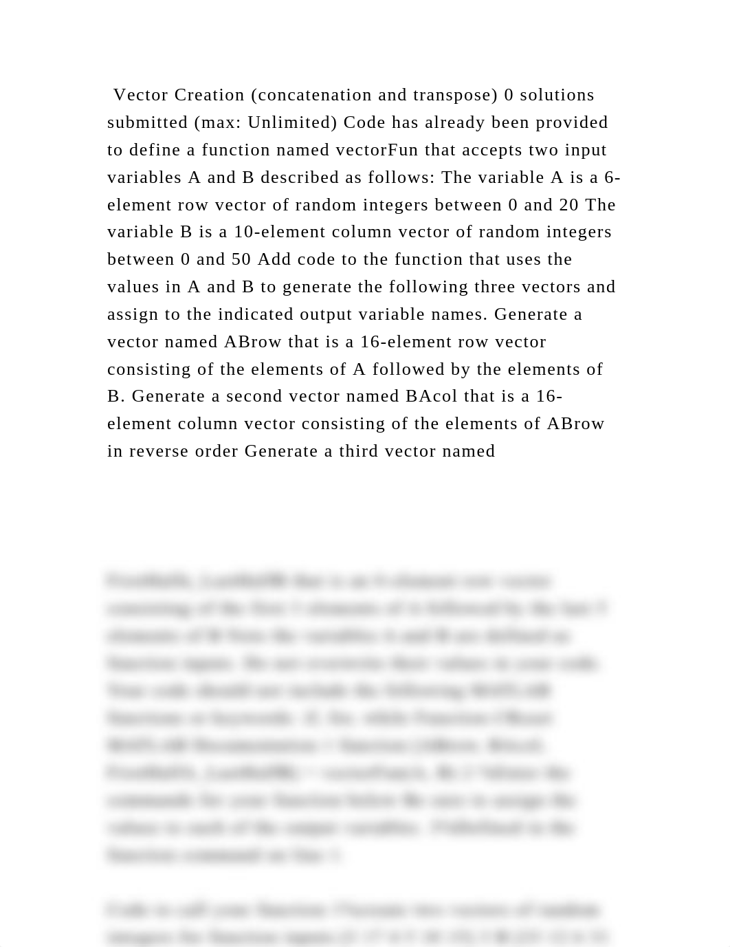 Vector Creation (concatenation and transpose) 0 solutions submitted (.docx_db1h7n59bkw_page2