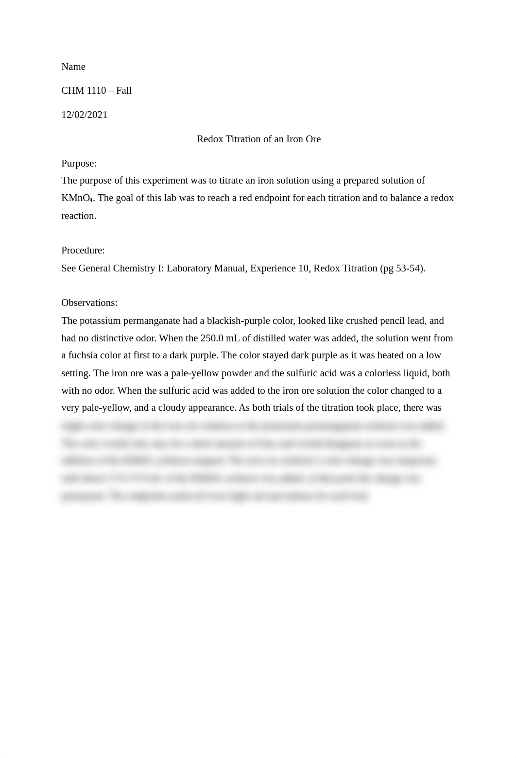 Redox Titration of an Iron Ore Lab Report.docx_db20rqivboy_page1