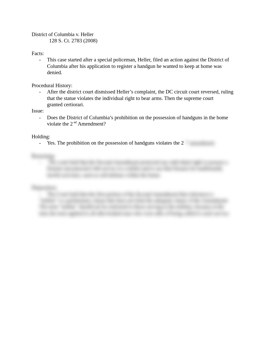 District of Columbia v. Heller  Case Brief.docx_db242yf8dvr_page1