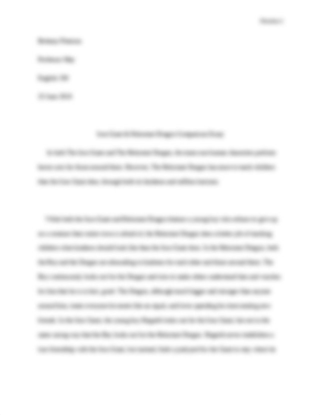 The Iron Giant and The Reluctant Dragon Comparison Essay.docx_db29xwzwy7u_page1