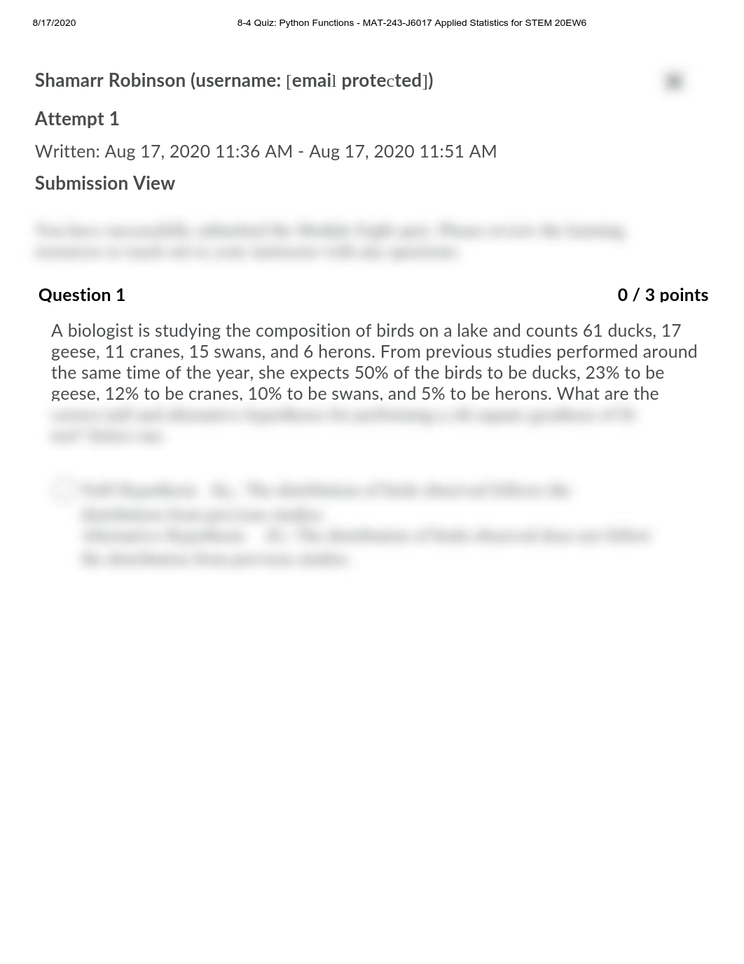 8-4 Quiz_ Python Functions - MAT-243-J6017 Applied Statistics for STEM 20EW6.pdf_db2jrd3gczb_page1