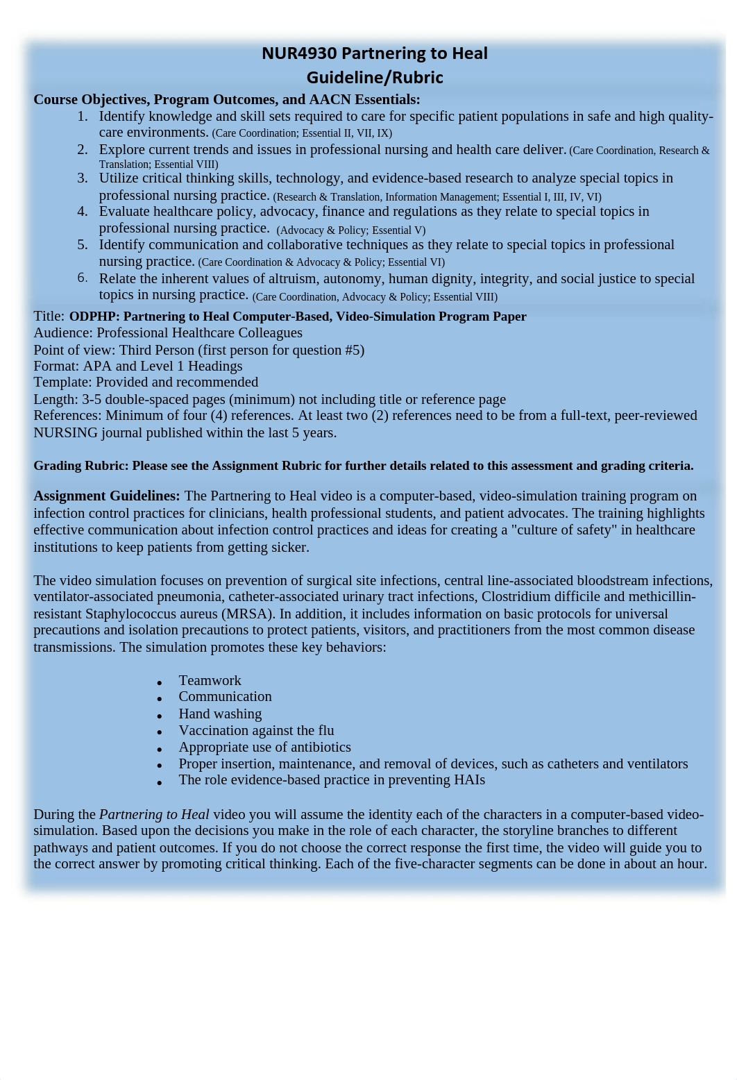 NUR4930 Partnering to Heal Guideline Rubric.pdf_db2k42y5m7z_page1