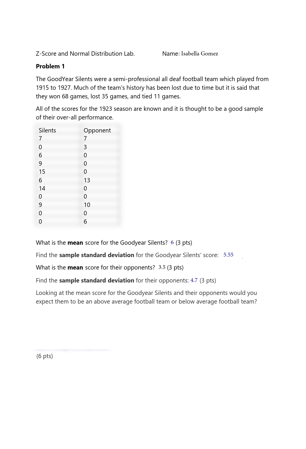 Gomez, Isabella Z Score and Normal Distribution Lab MAT 152.pdf_db30sb3cnhv_page1