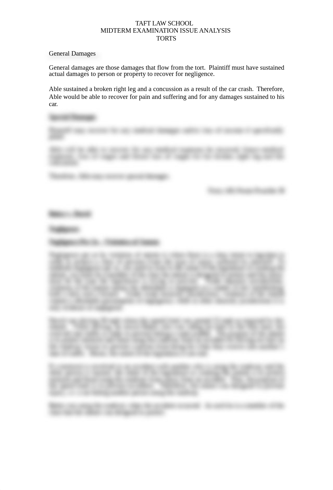 Taft Torts Midterm Exam Issue Analysis Meloncon Student #8263.Able, et al. v. David.docx_db33pmynjlj_page2