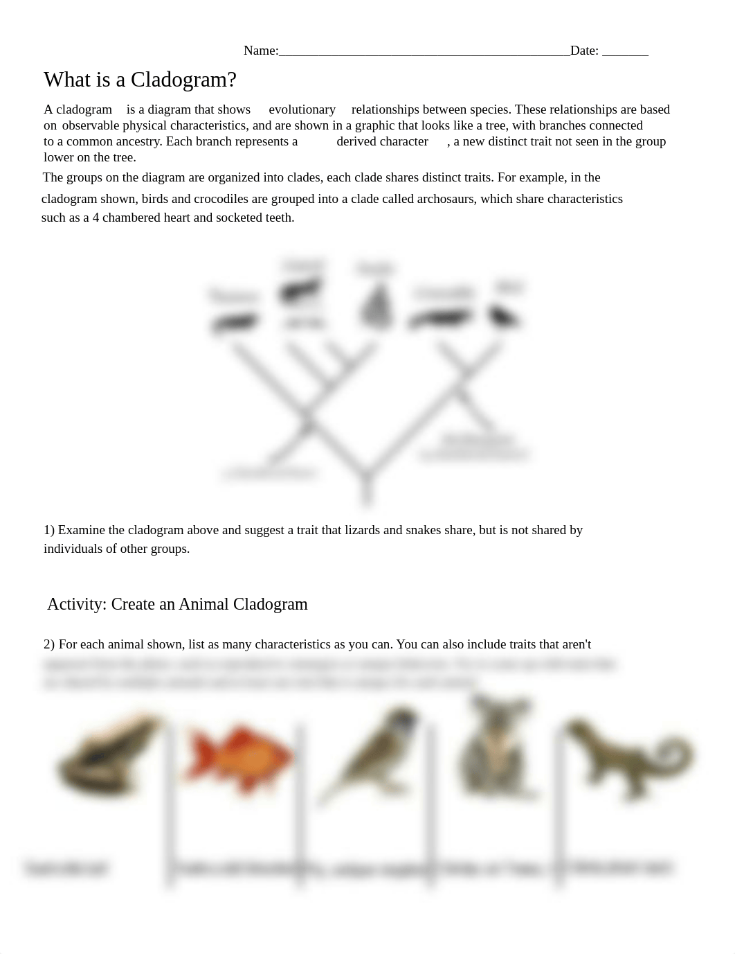 Create a Cladogram ...pdf_db39g2kree1_page1