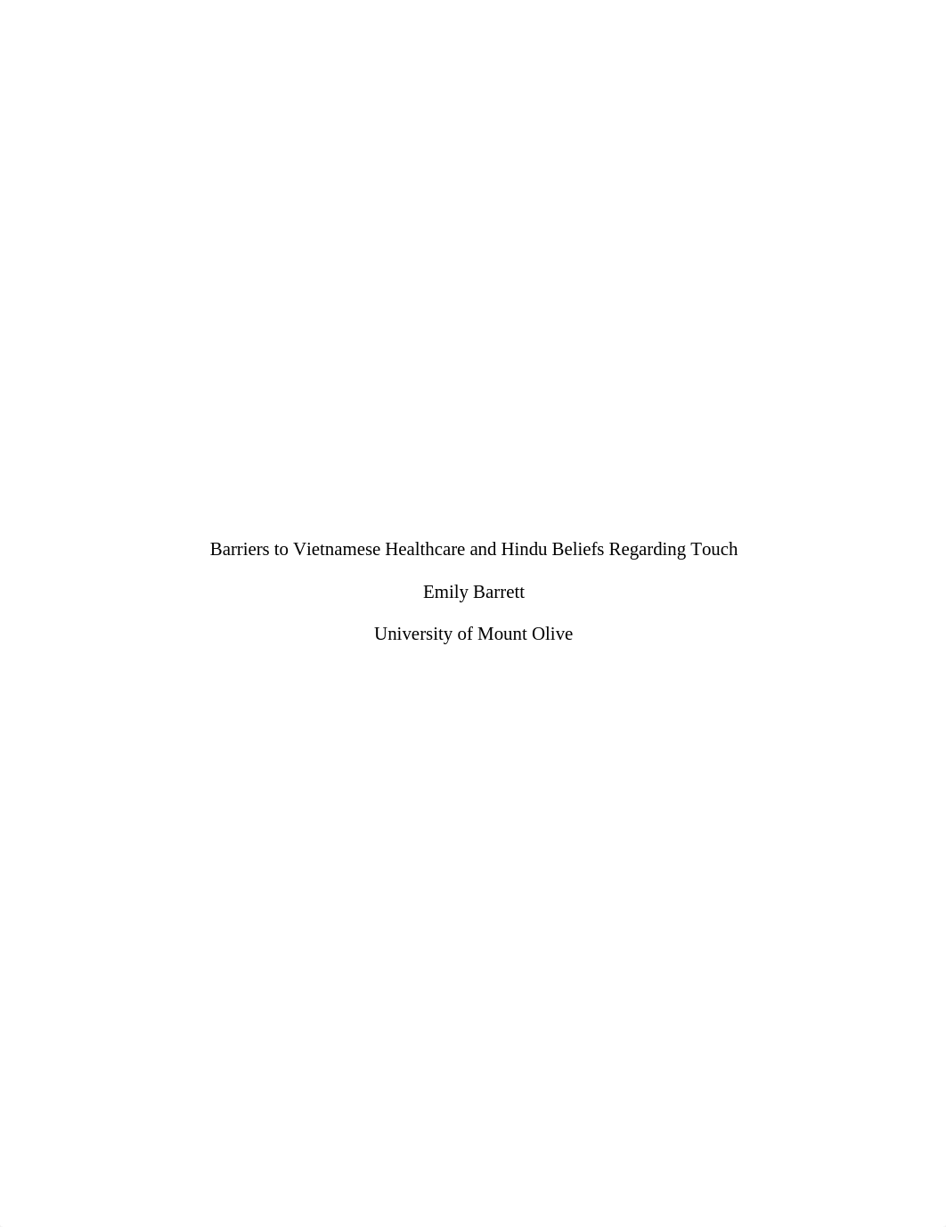 Emily Barrett NUR 340Barriers to Vietnamese Healthcare and Hindu Beliefs Regarding Touch v2.docx_db3cyy82s2g_page1