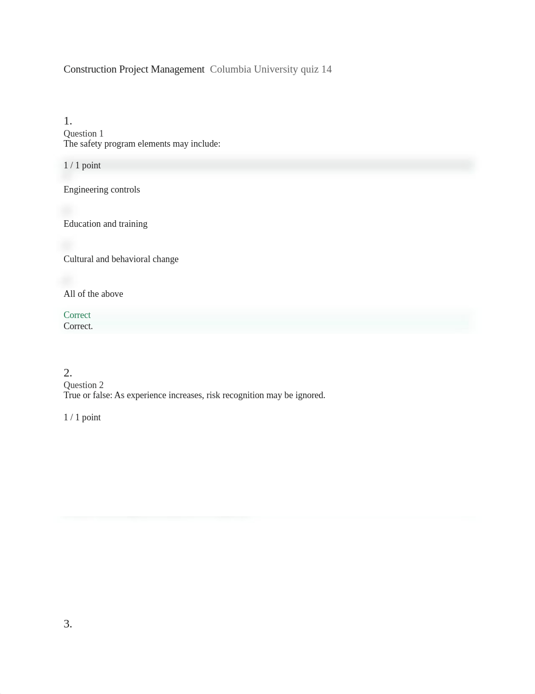 Construction Project Management Columbia University quiz 14.docx_db3kvyojmec_page1