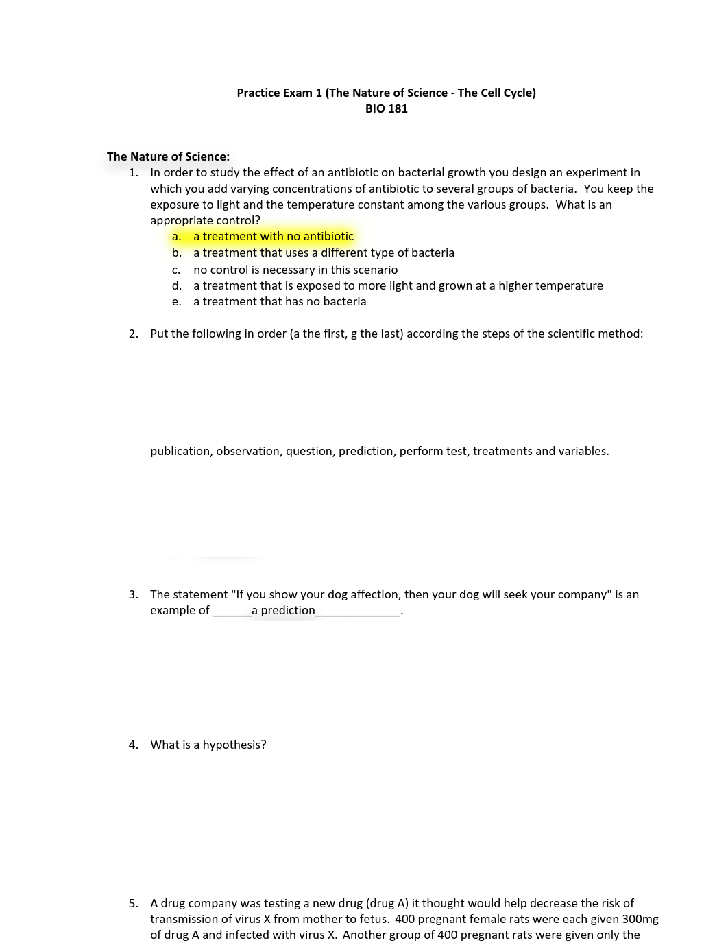 Practice Exam 1 (The Nature of Science - The Cell Cycle).pdf_db3kysyanl4_page1