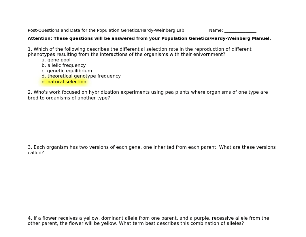 Population Genetics Hardy Weinberg-Post lab questions and data.docx_db3rlaqjifo_page1