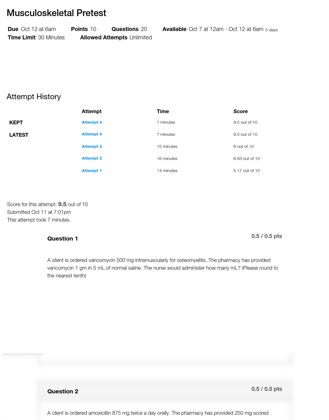 Musculoskeletal Pretest: NSG132 Concepts in Nursing II (30237).pdf_db4oxzktga5_page1