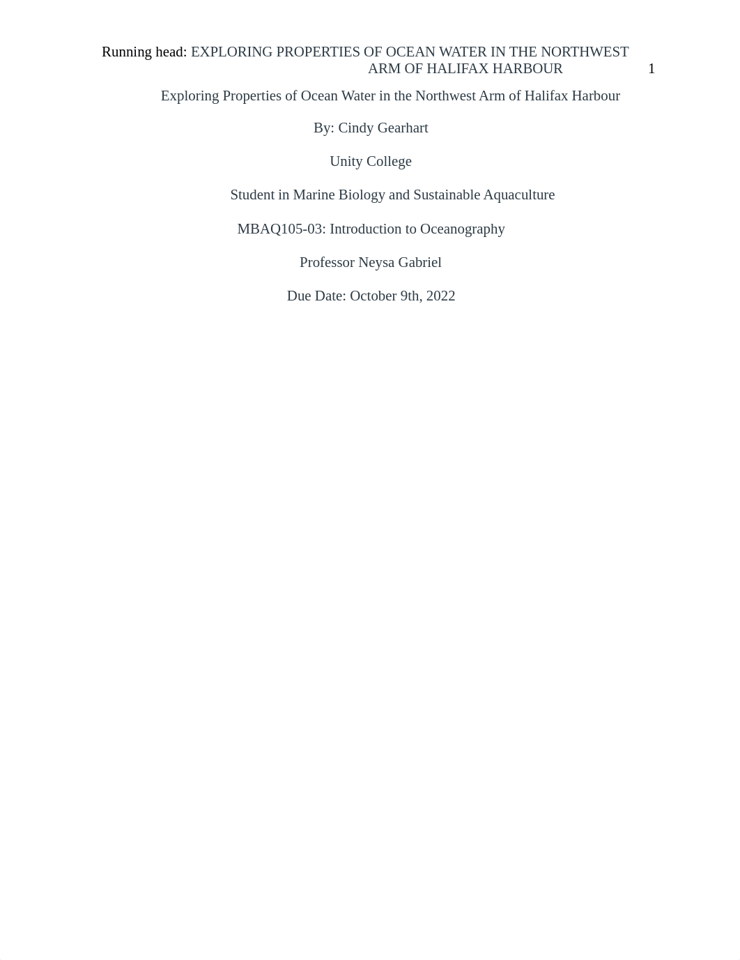 Exploring Properties of Ocean Water in the Northwest Arm of Halifax Harbour.docx_db53112vfyi_page1