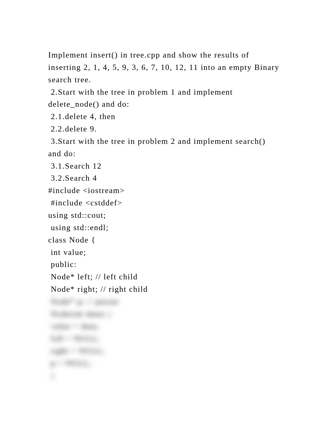 Implement insert() in tree.cpp and show the results of inserting 2, .docx_db64pkf88qc_page2