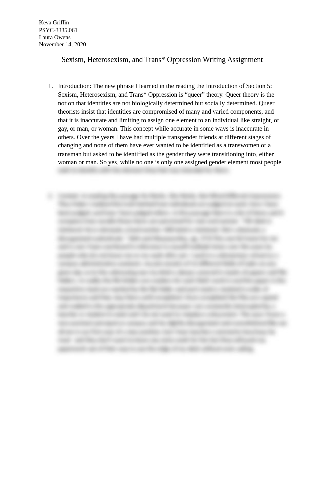 Sexism, Heterosexism, and Trans Oppression Writing Assignment.docx_db6cdzjp1cm_page1