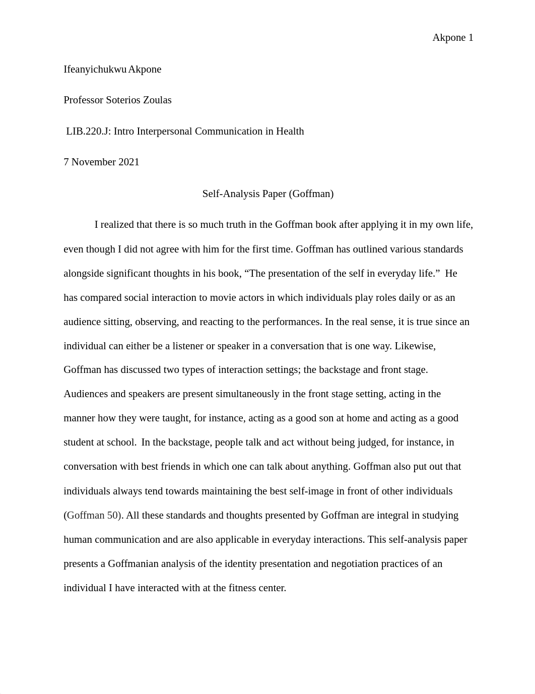 Self Analysis Paper Goffman.docx_db6lfzkibhm_page1