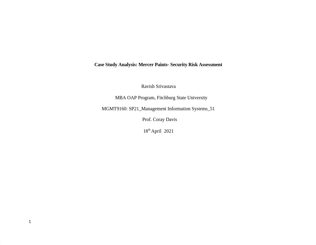 Week 5-Mercer Paints -Security Risk Assesment-Case Study Analysis.docx_db7bcqe722b_page1