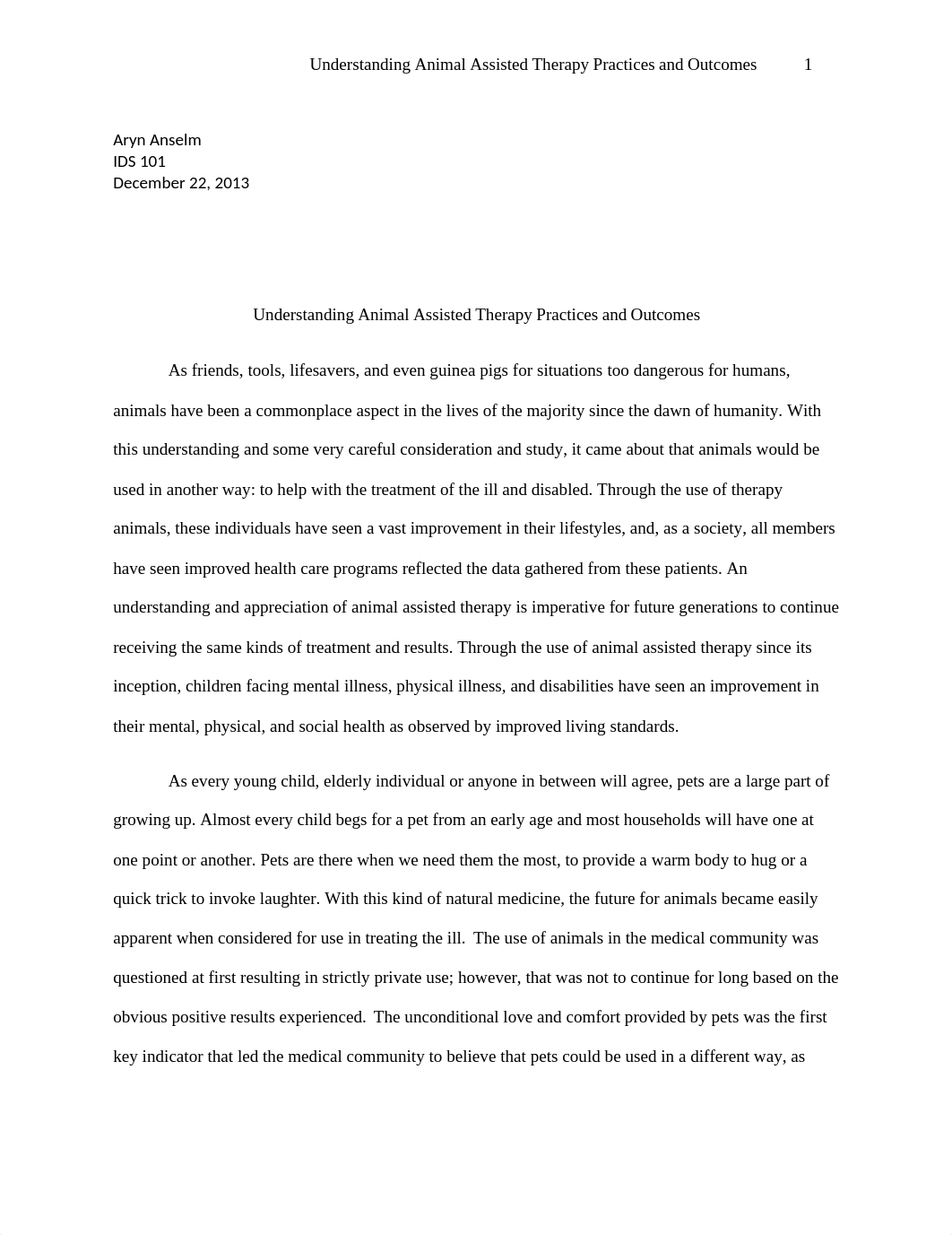 Animal Assisted Therapy Final Draft.docx_db7ec523v7f_page1