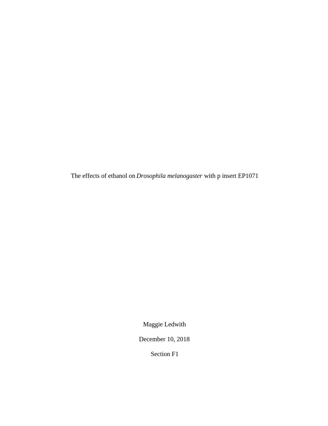 The effects of ethanol on Drosophila melanogaster with p insert EP1071_db7pll9aghi_page1