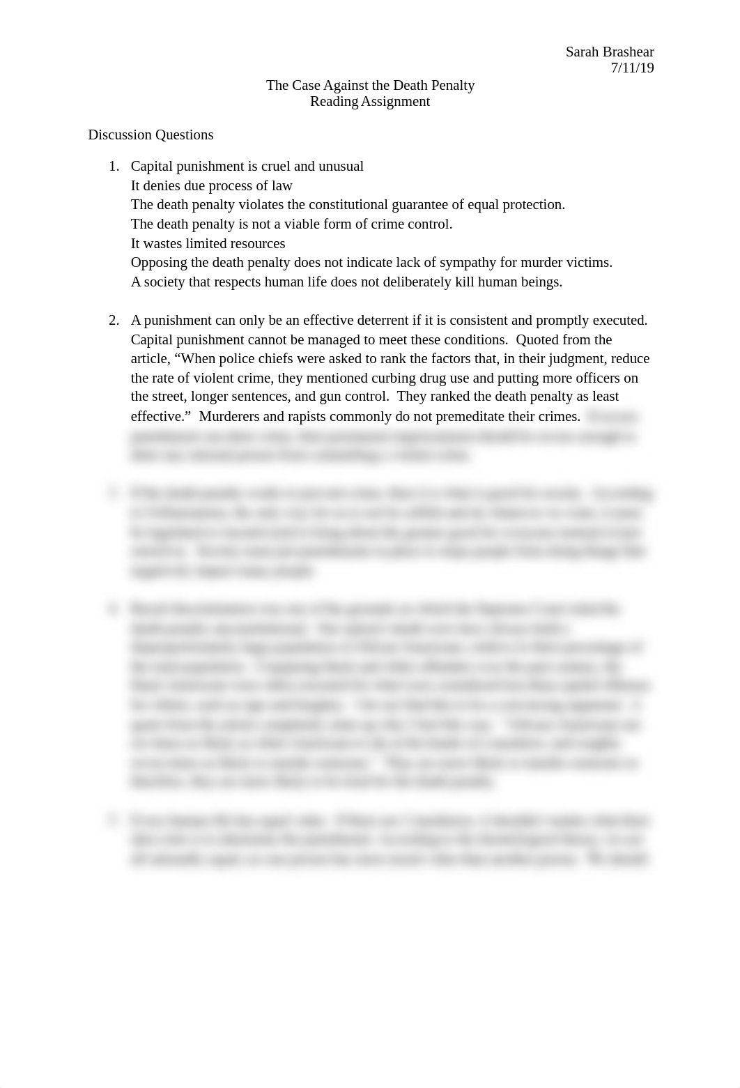 The Case Against the Death Penalty Discussion Questions.docx_db7t1a69fk7_page1