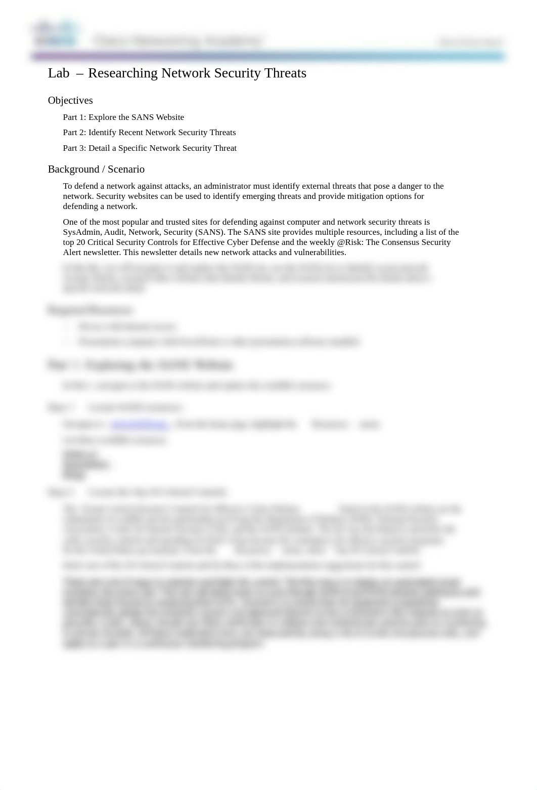 11.2.2.6 Lab - Researching Network Security Threats.pdf_db7w2jefekb_page1