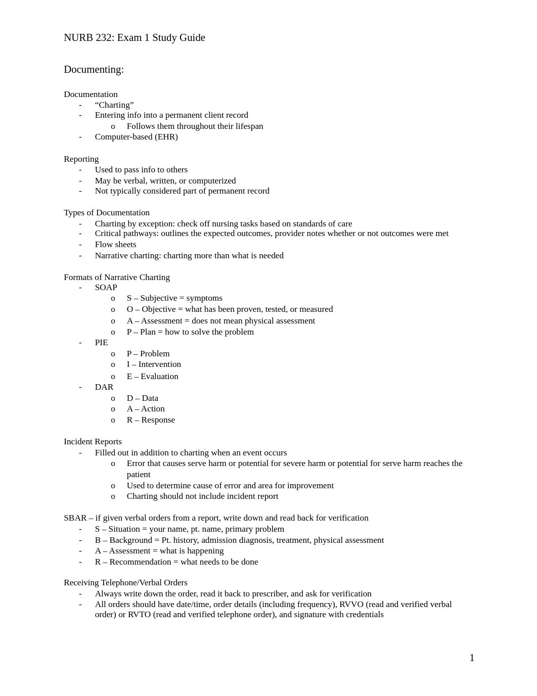 NURB 232 Exam 1 Study Guide-1.docx_db86k5le4vd_page1