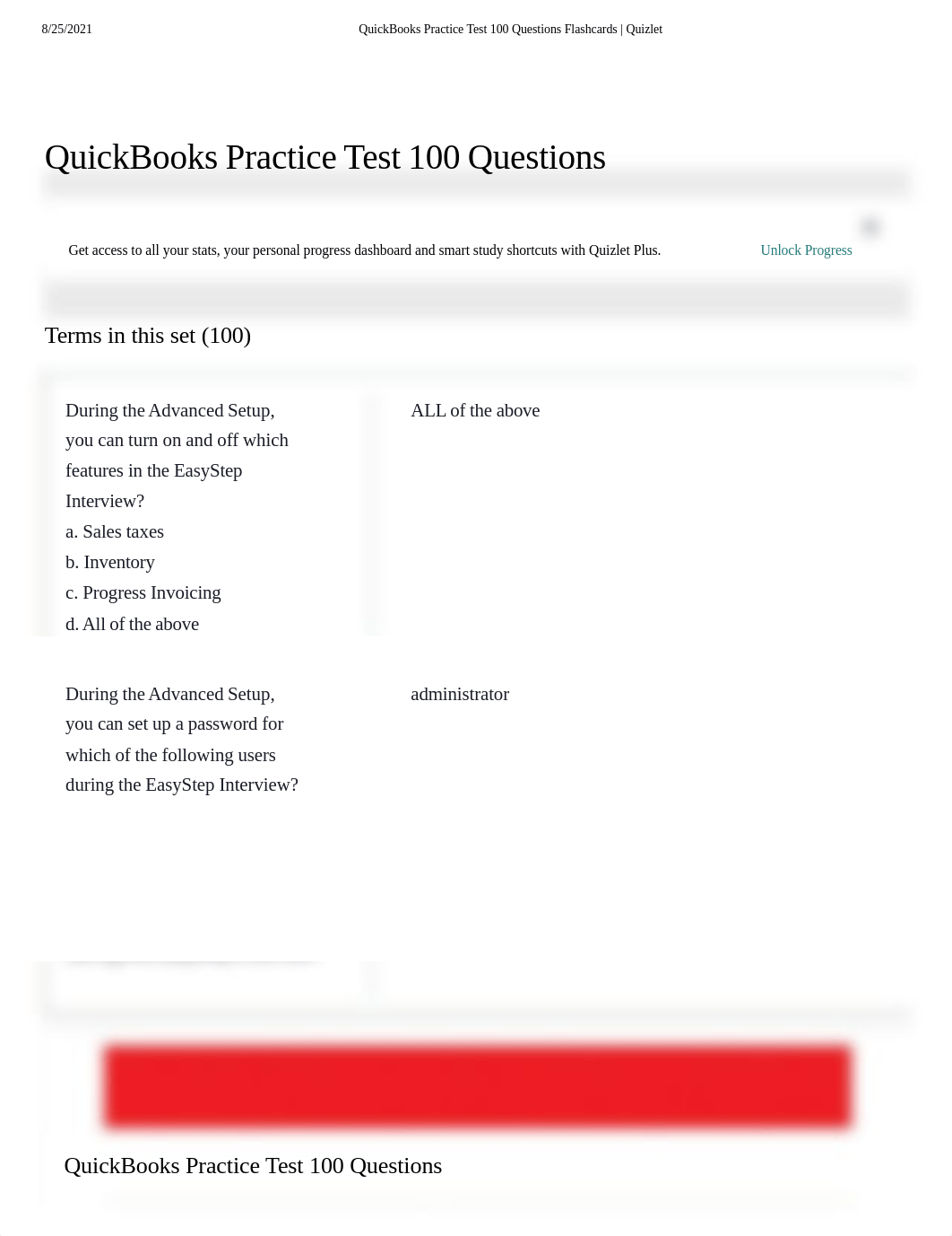 QuickBooks Practice Test 100 Questions Flashcards _ Quizlet.pdf_db8p11nxy91_page1