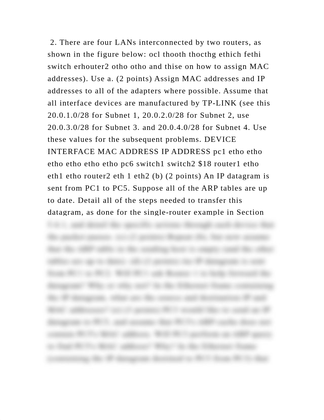 2. There are four LANs interconnected by two routers, as shown in the.docx_db8ruvh3flg_page2