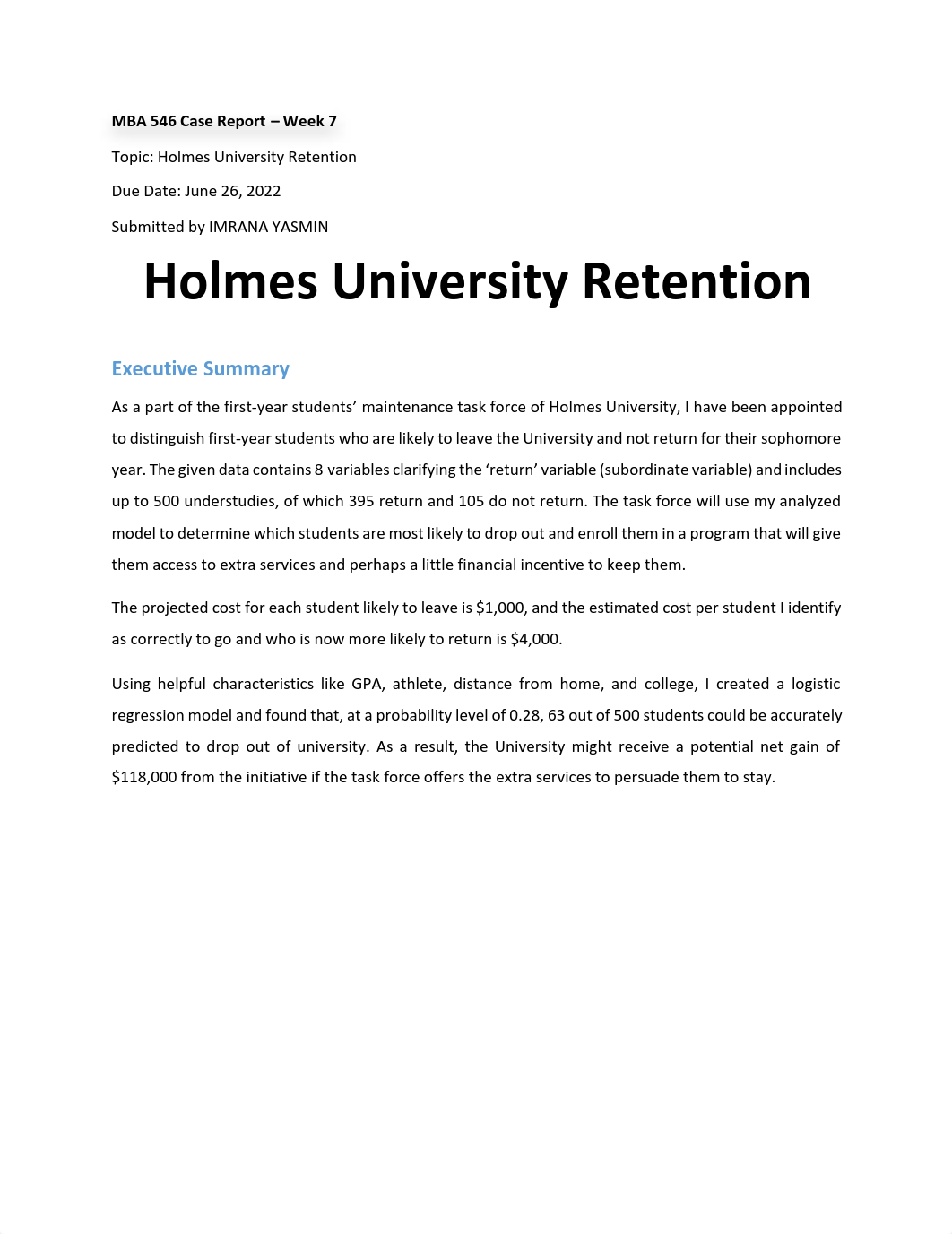 MBA 546 - Assignment 7 - Holms University.pdf_db8tg8sql1s_page1