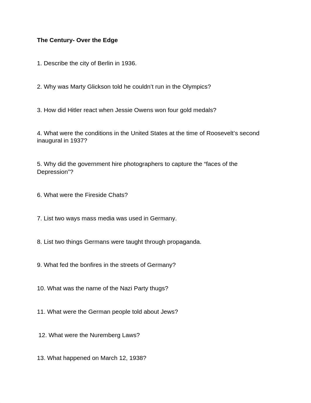 The Century America's Time Over the Edge Documentary Question Notes Worksheet History 140.doc.docx_db92m5p72mt_page1