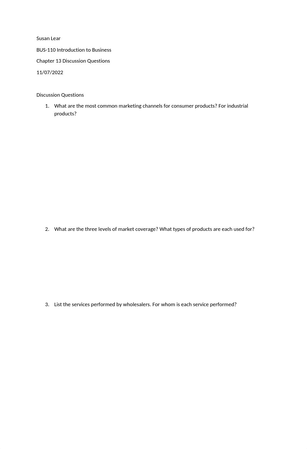 BUS-110 Introduction to Business Discussion Questions Ch. 13.docx_dba1kvwo165_page1