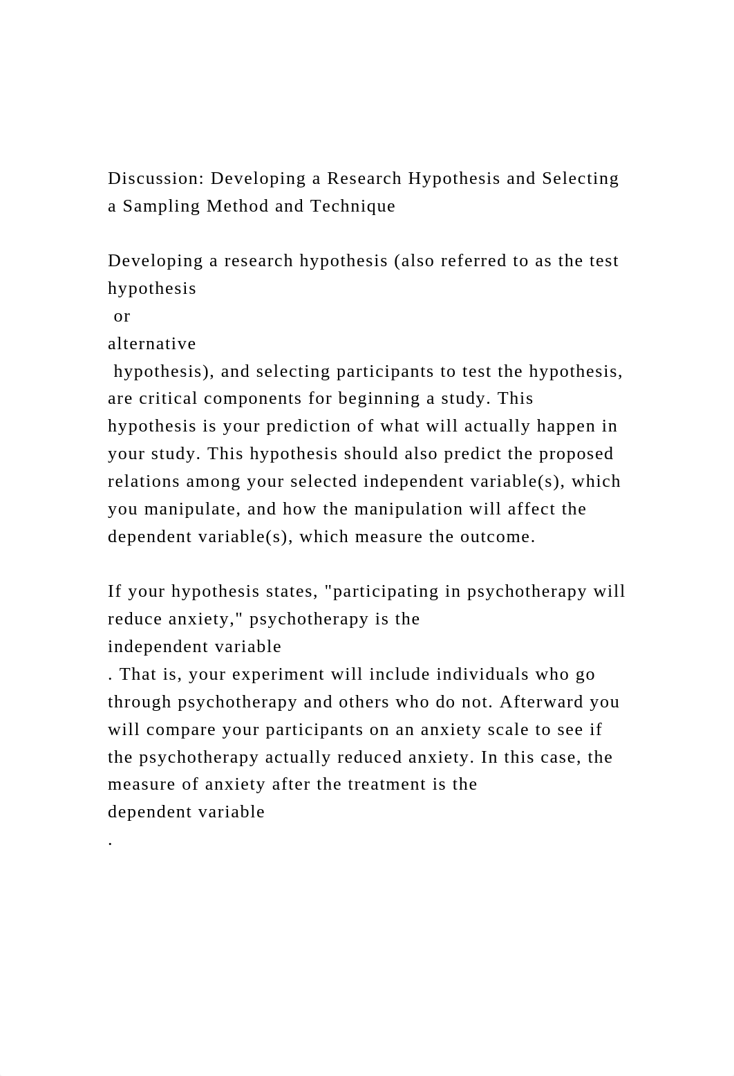 Discussion Developing a Research Hypothesis and Selecting a Sam.docx_dbaq03krvne_page2