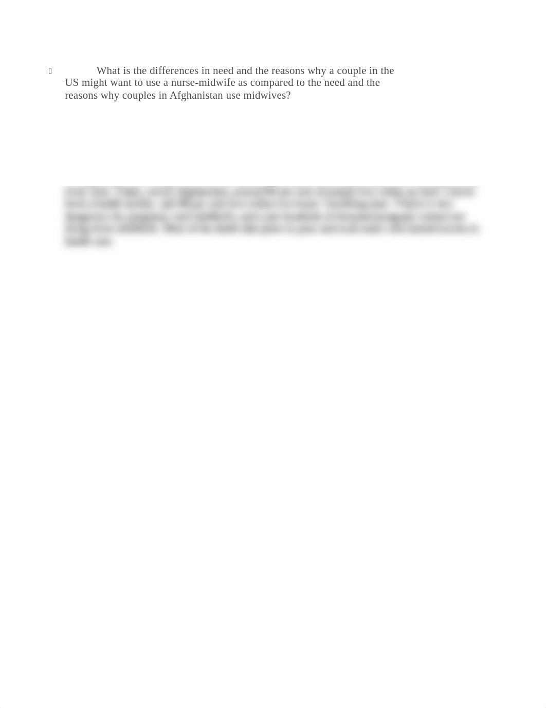 What is the differences in need and the reasons why a couple in the US might want to use a nurse.doc_dbb2cfexgzd_page1