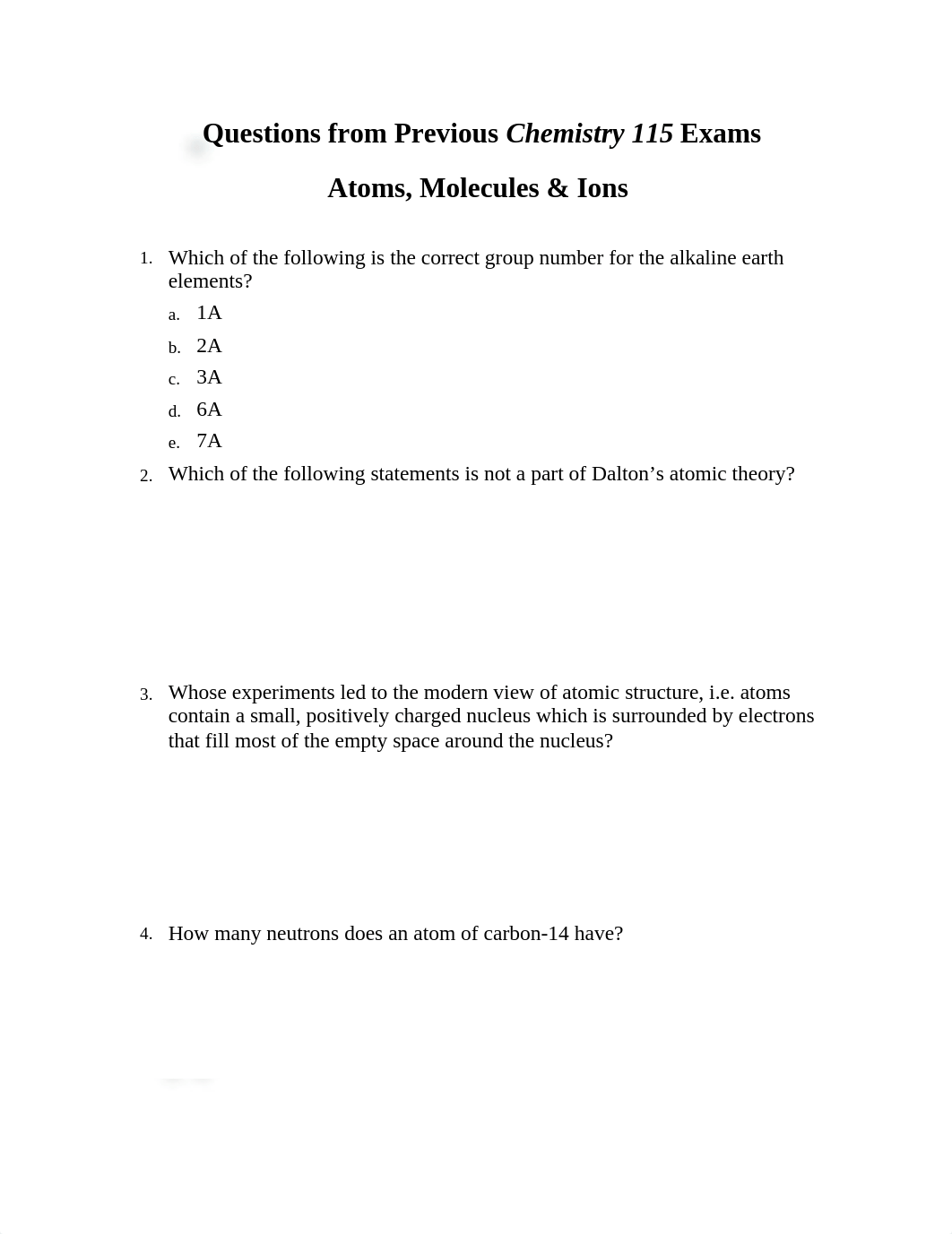 Questions from Previous Chemistry 115 Exams_dbbj8en282j_page1