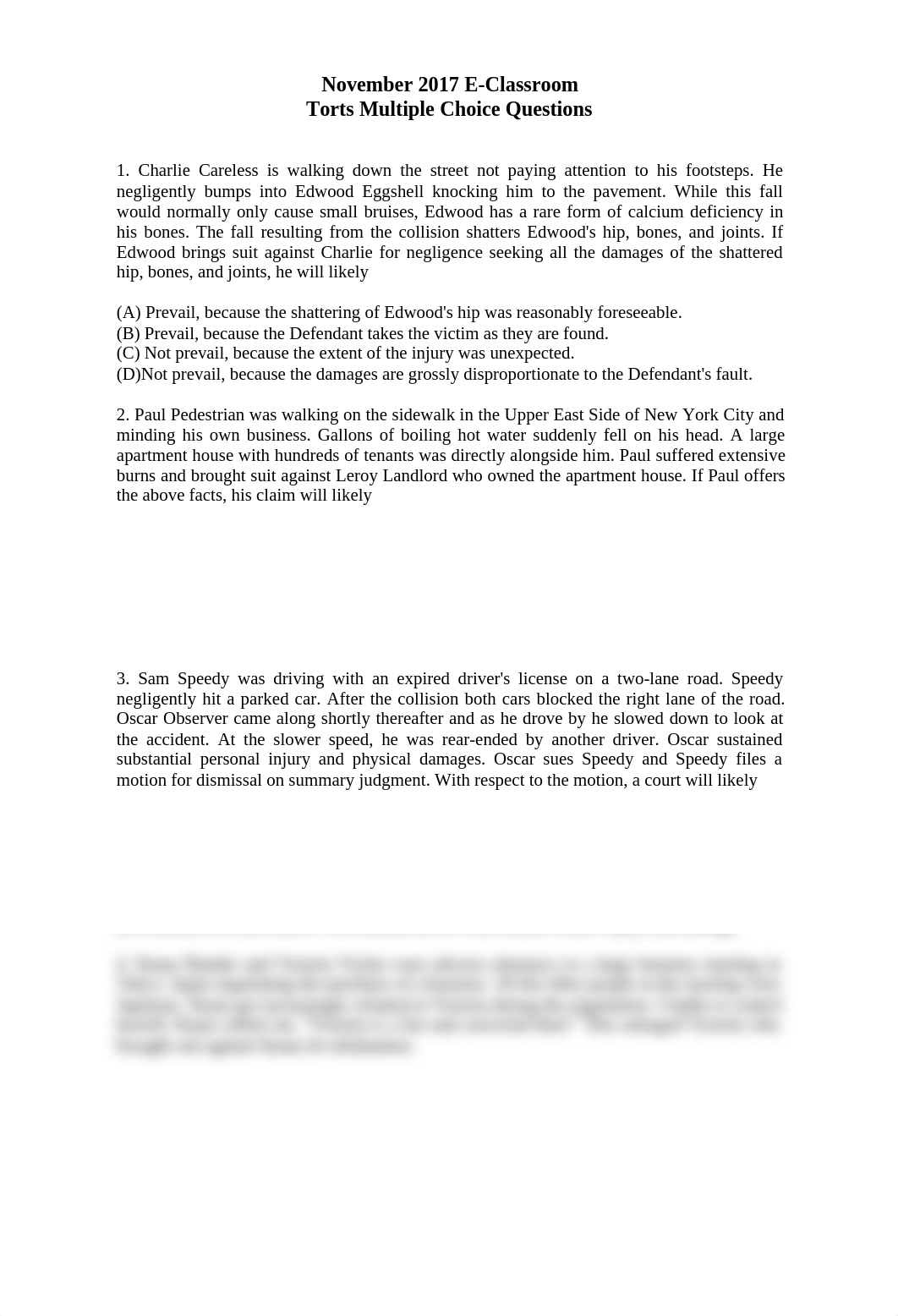 December 2017 Classroom Tort Law MBE Questions-1.pdf_dbc3hqubx7n_page1