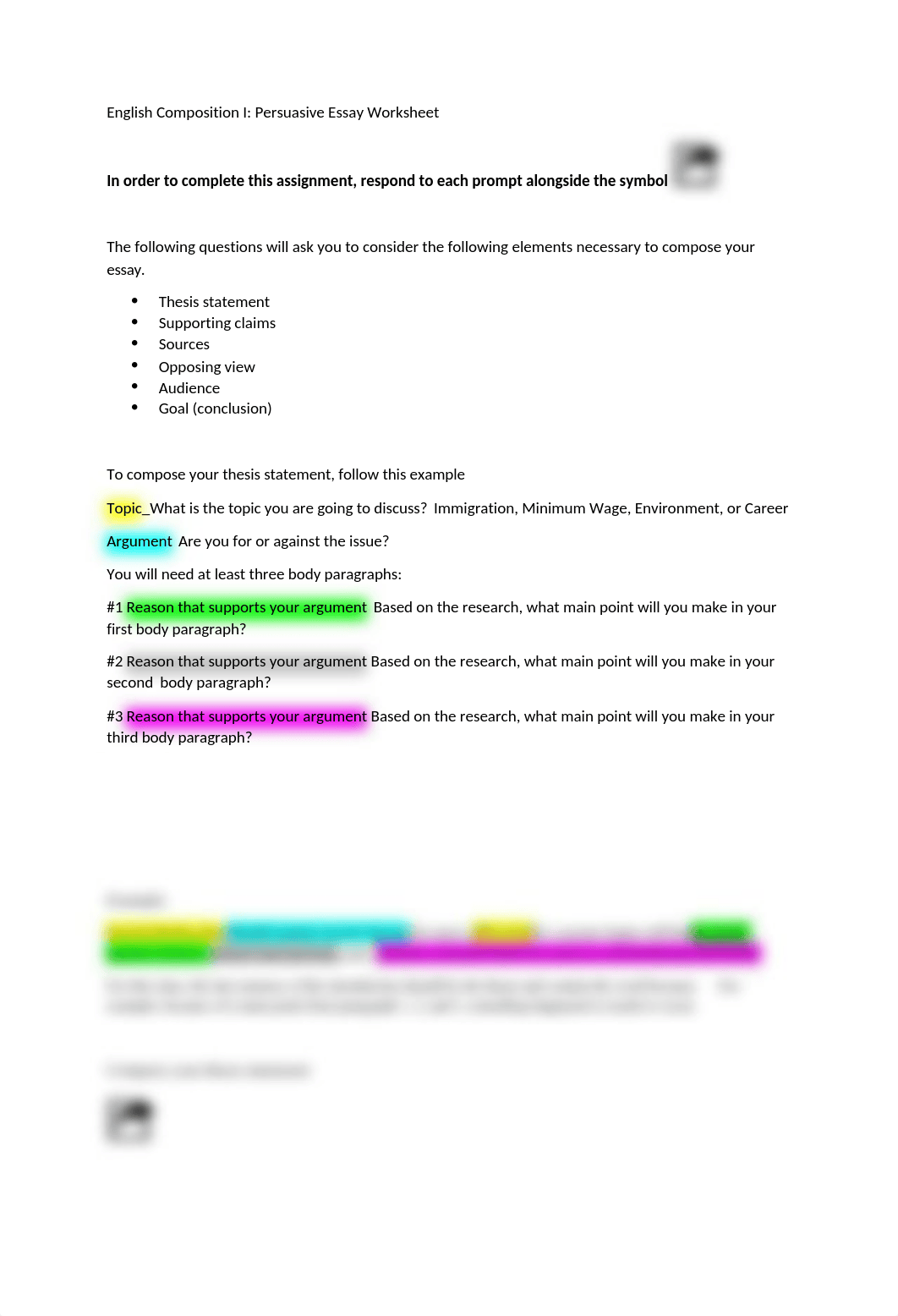Week 3 - English Composition I - Persuasive Essay Worksheet.docx_dbc4e8npx4x_page1