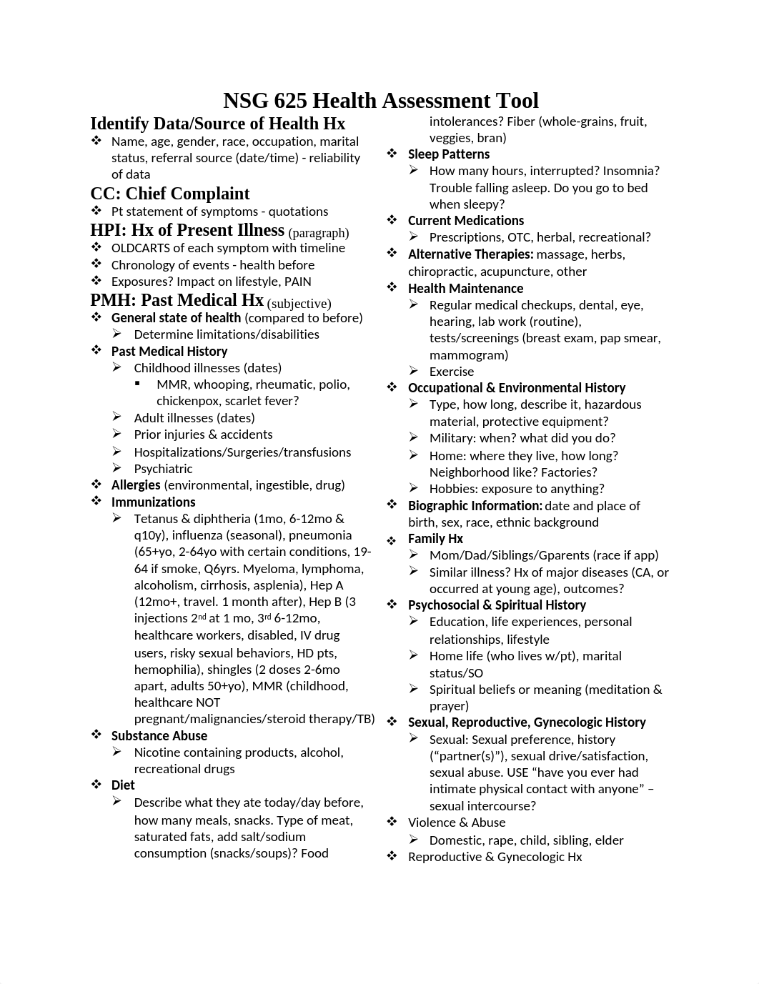 NSG 625 Health Assessment Tool.docx_dbcl288h00v_page1