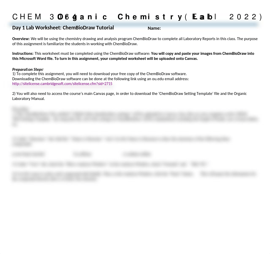 CHEM 3064 Lab Worksheet Assignment 1 - ChemBioDraw Worksheet Fall 2022 (1).docx_dbcy3w13ihl_page1